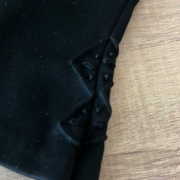VINTAGE Black Sleek Embroidered Gloves Sz M - Picture 3 of 5